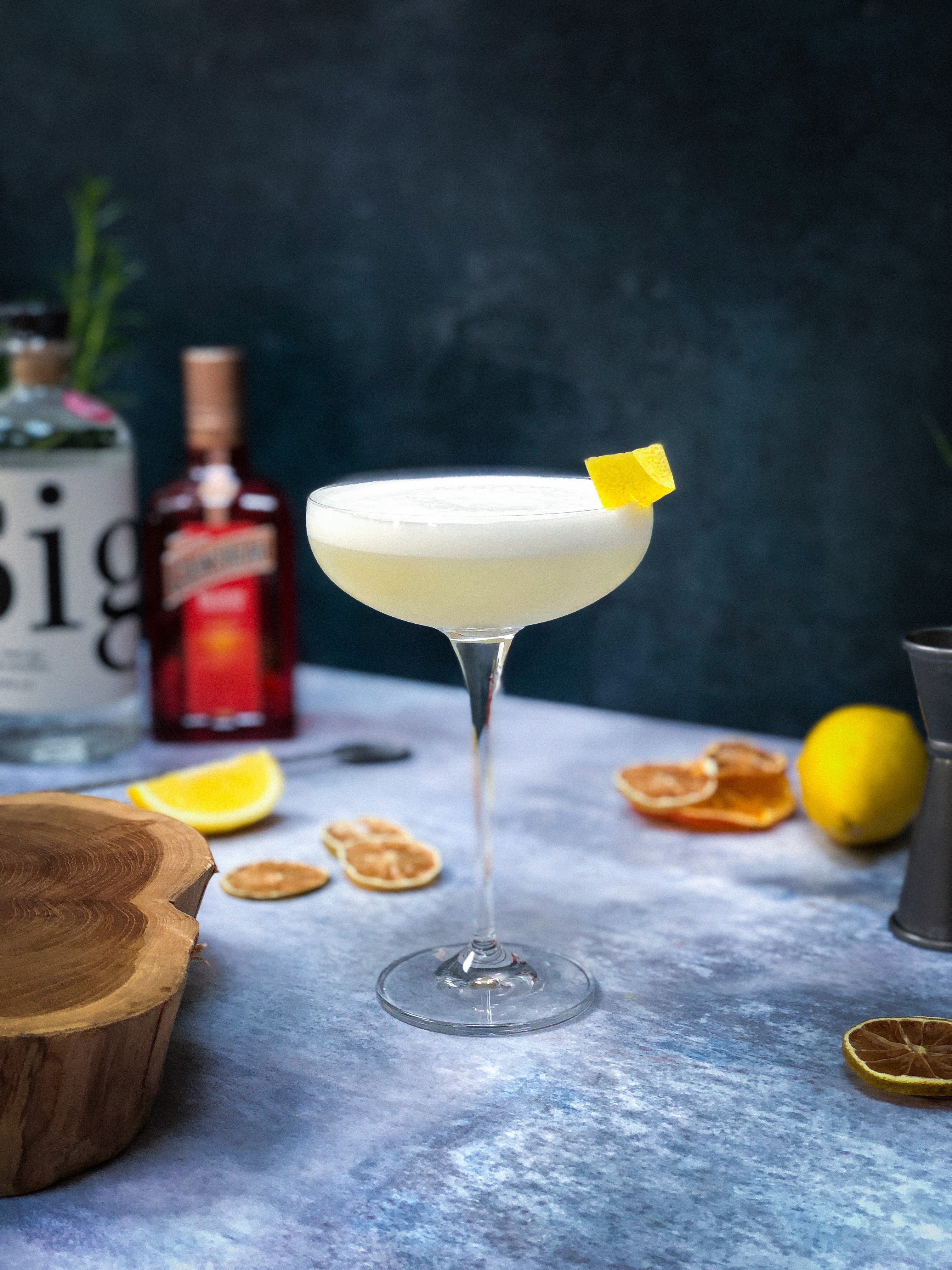 The Biggar White Lady cocktail in an elegent cocktail coupe glass